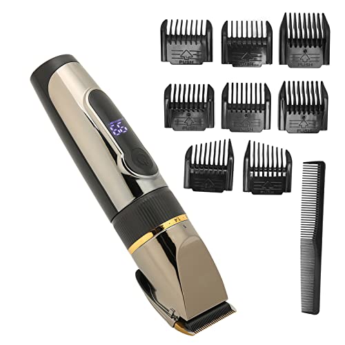 Naroote Cortadora de Pelo USB, Recortadora Eléctrica de Ajuste Fino Resistente Al Agua para Barbería Familiar, Batería de Litio de 2200mAh, 8 Peines Guía Ajustables