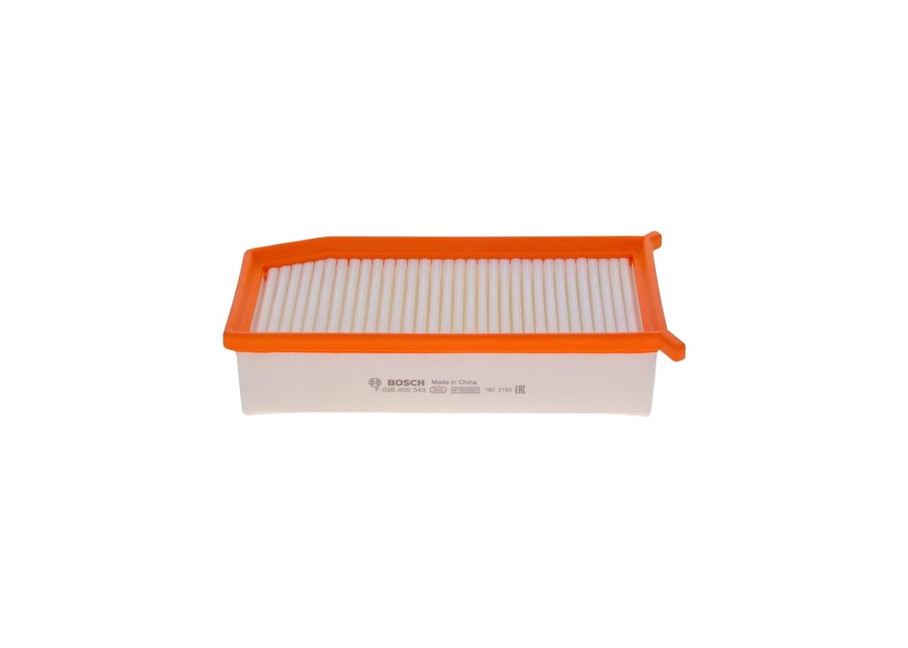 Bosch S0343 Car Air Filter - Separates Particles from the Air Intake - Moisture-resistant plus High Tensile Strength