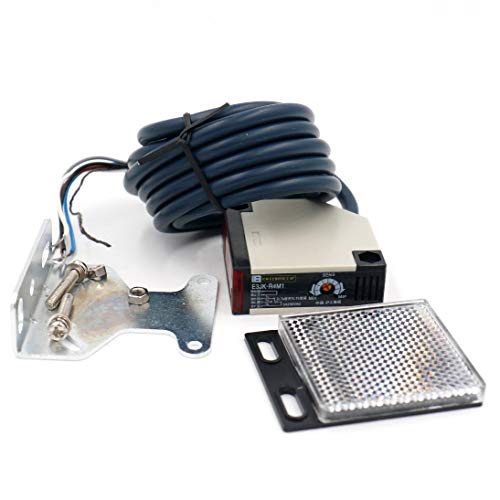 Woljay Interruptor de sensor fotoeléctrico E3JK-R4M1 DC 12-24V / AC 90-250V con reflector