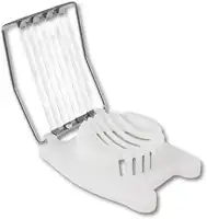 Fatiador de Ovos Inox com Base Plástica – Cortes Precisos, Uniformes e Sem Esmagar | Compacto, Higiênico e Ideal para Saladas, Sanduíches e Refeições Rápidas