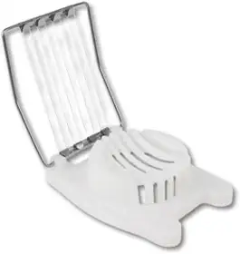 Fatiador de Ovos Inox com Base Plástica – Cortes Precisos, Uniformes e Sem Esmagar | Compacto, Higiênico e Ideal para Saladas, Sanduíches e Refeições Rápidas