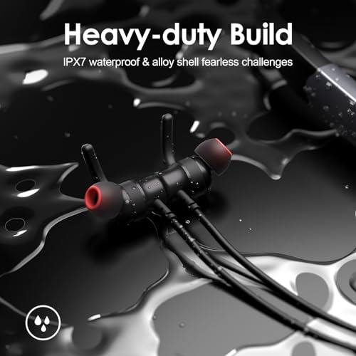Image of Bluetooth Headphones, 150H Playtime Wireless Bluetooth Earbuds with Earhooks, w /Mic in-Ear Magnetic Neckband Earphone, IPX7 Sweatproof Deep Bass Headset for Home, Traveling, Outdoor, Business Trips