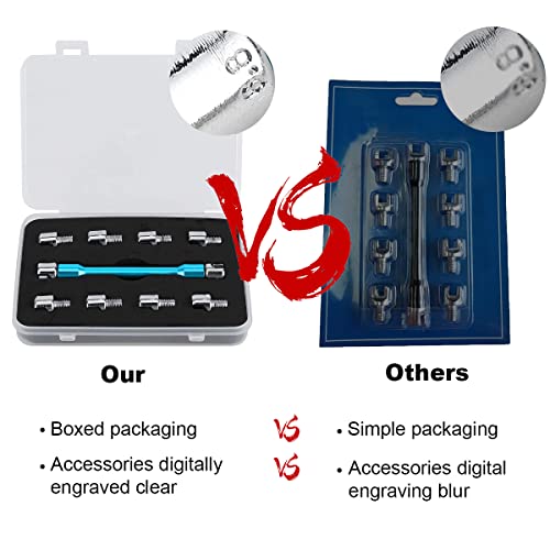 Yenjo Spoke Spanner Wrench, 10 In 1 Motorcycle Dirt Bike Wheel Rim Tool For Adjust Bicycle Rim Tension-(5.0-6.8 Mm) With Package Case (Blue) #TOP3