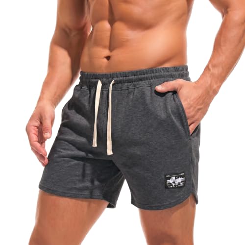 Short de survêtement homme gris foncé XL 12.7 cm avec poches sport fitness