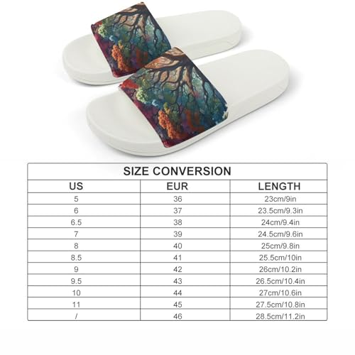 Colorful World Tree Funny House Sandals Non Slip Shower Slippers Quick Drying Bathroom Shoes for Women Men2