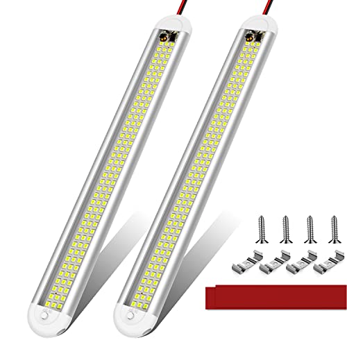 Image of 12v LED Interior Light Bar,CT CAPETRONIX 120LEDs 1500LM 8W DC 12 Volt led Strip Lights with ON /Off Switch,for Enclosed Cargo Trailer, Car RV Van Truck Lorry Camper Boat Caravan Motorhome (2Pack)