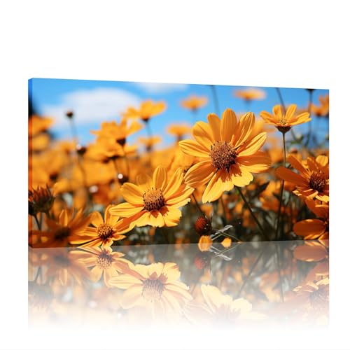 Toile de tournesol paysage naturel de fleurs pour illuminer votre décoration de salle de bain