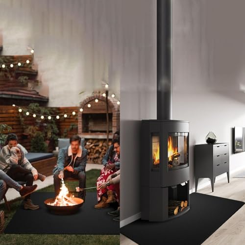 Tapis de cheminée et barbecue, résistant à la chaleur, antidérapant, pour environnements de cuisson intérieurs et extérieurs (122 cm x 76 cm)