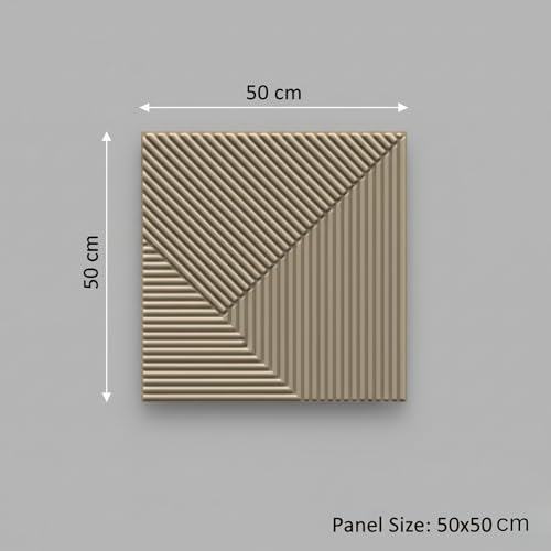 Image of Kayra Decor Wall Panels for Bedroom - PVC Fluted Design Mega Graige Color 19.7 inch x 19.7 inch (Pack of 40) - Covers 107.80 Sq. Ft.