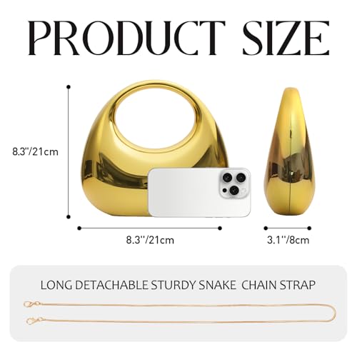 Image of Acrylic Evening Handbags for Women Unique Moon Shape Clutch Purse Top-handle Hobo Bag for Wedding Party Cocktail
