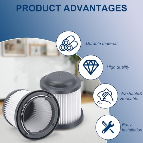 4 Pack Replacement Filter for Black and Decker Pivot Handheld Vacuums BDH2000PL, PVF110, PHV1210, PHV1810, BDH2020FLFH, BDH1620FLFH, PHV1410 Pivot Vac Filter LUXRILIX