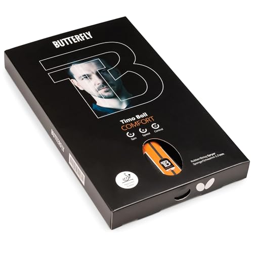 Butterfly Timo Boll Comfort Table Tennis Racket| High Control and Versatile Offense for Club Beginners and Advanced Players with Medium-Fast Grippy Rubbers