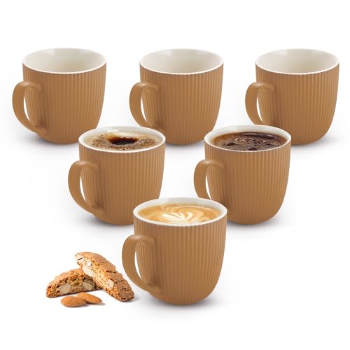 Image of Treo by Milton Ridge 210 Coffee Mugs, 6 Pieces, 210 ml Each, Ceramic Mugs, Microwave Safe, Crockery Cup, Ideal for Daily Use & Gifting (Print and Colors May Vary)
