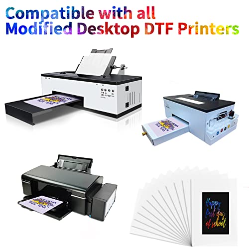 Qareven 50 Sheets A4 Premium Dtf Transfer Film - 500G/17.6 Oz White Digital Dtf Powder For Direct-To-Film Printing On T-Shirts #TOP1