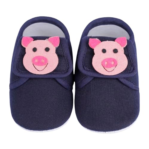 Blue Unisex Piggy Booties Shoes for baby Girls and boys Soft Warm Comfortable Anti-Slip New Born Infant shoe Baby Footwear gift for little one Walking & Daily Wear-image-48