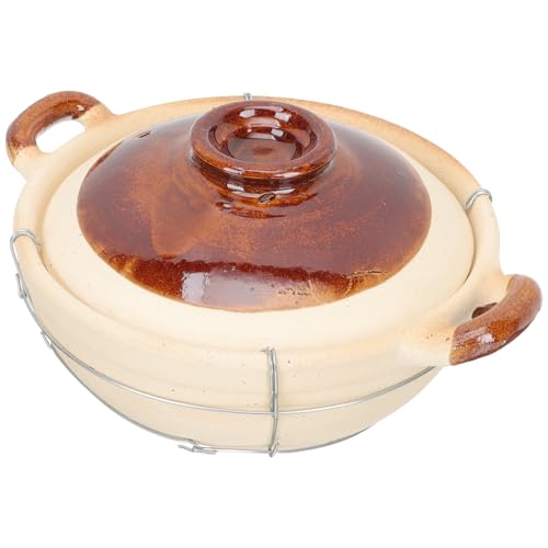 Garneck Cazuela Casera de Cerámica 0.5L para Guisar y Cocinar Fideos, Olla de Cocina Asa para Uso Doméstico y Comidas Diarias