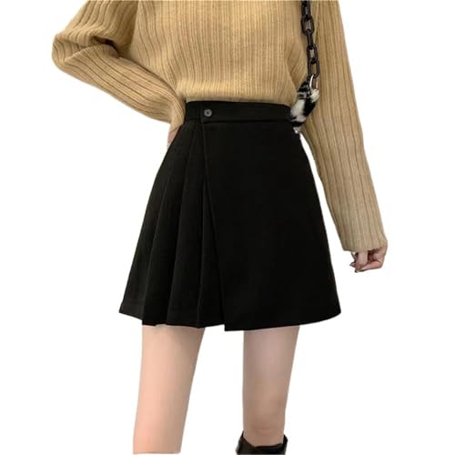 Women's Tailored High Waisted Wool Pleated Skirt A-Line Slim4