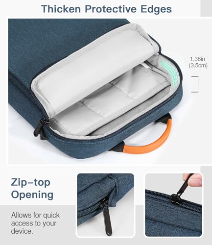 Image of MoKo 13 Inch Tablet Sleeve Bag Carrying Case with Shoulder Strap Handle | Fits iPad Pro 13-inch M5, iPad Air 13-inch M4 /M3, iPad Pro 12.9 M2 /M1 /M1 and Galaxy Tab S8+ /S9+ 12.4, Indigo