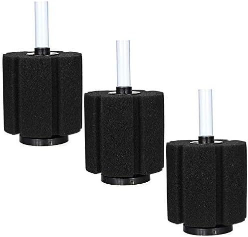 Aquapapa Bio Sponge Filter Air Pump Driven 10 or 20 Gal Breeding Fry Betta Shrimp Fish Tank Aquarium (Ship from CA USA) (Large 3-Pack)