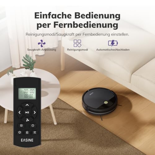 EASINE E3 Saugroboter ohne Wischfunktion für Tierhaare & Hartböden ohne App – Ansicht 6