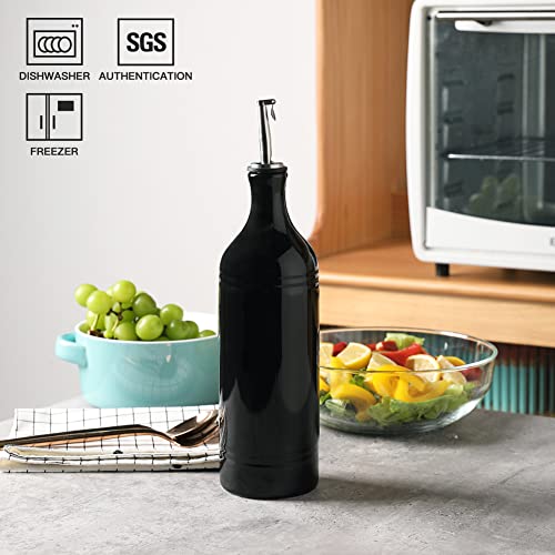 Sweejar Home Large Ceramic Olive Oil & Vinegar Dispenser Bottle, Opaque Oils Cruet Protects to Reduce Oxidation - Image 2
