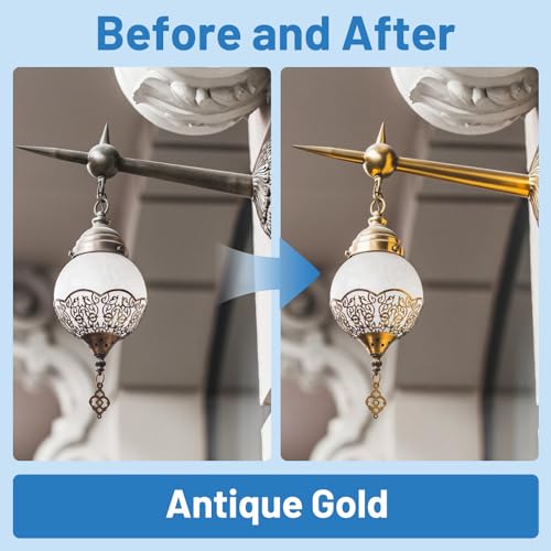 Image of SENVEN Liquid Gold Leaf Paint High Gloss Multi Surface Rich Gold Paint for Metal, Wood, Plastic, Canvas, Appliance, Furniture Scratch Repair & Art Handcrafts 30ml /1.5oz Fast Drying Acrylic Metallic Finish