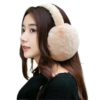 FashionIO® Earmuffs - Soft & Warm Winter Ear Muffs for Women, Girls - Foldable, Outdoor Cold Protection Ear Covers, Headband Style, Ideal for Running, Cycling & Biking White Color