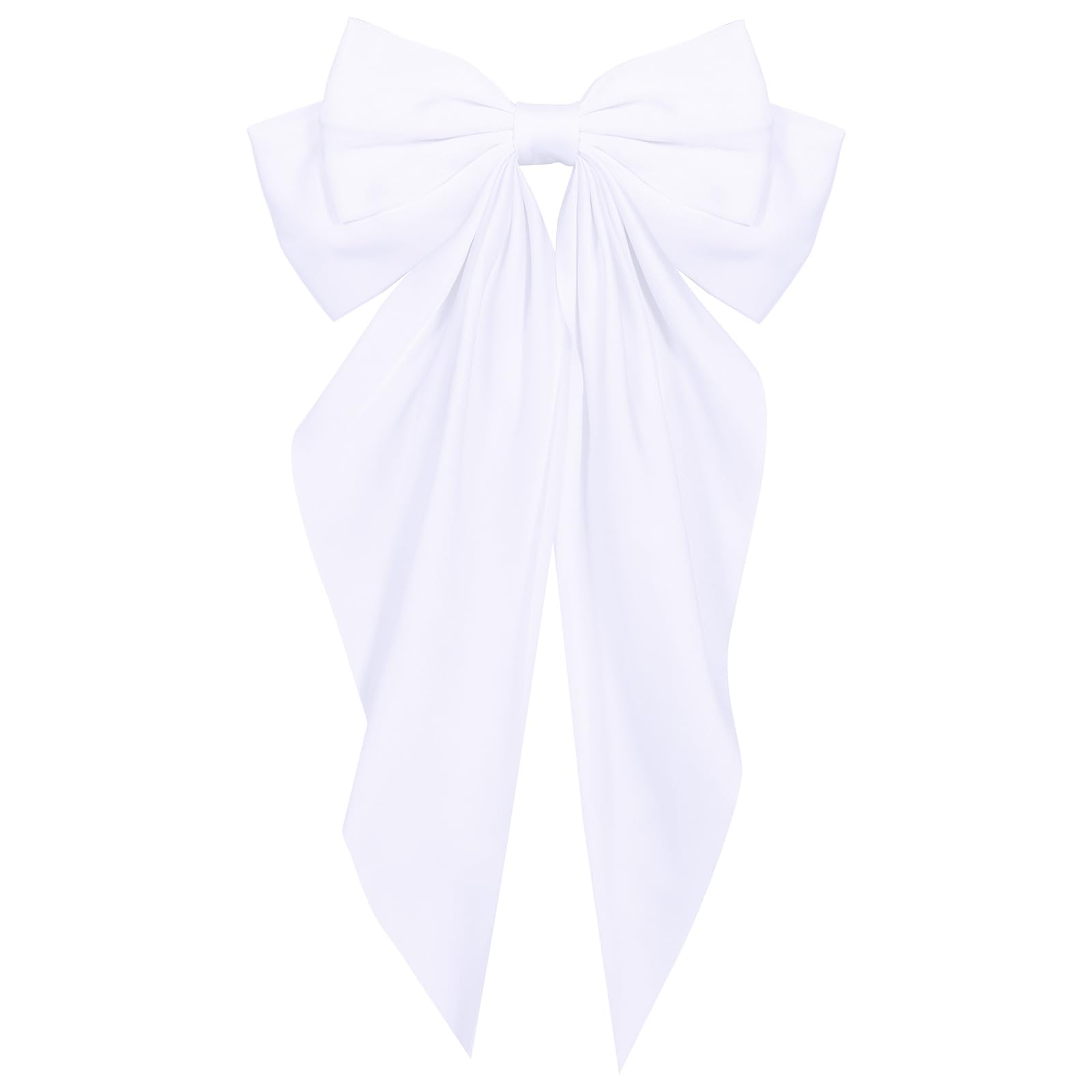 Big Silky Satin Hair Bows for Women Girls,Oversized Long Tail Hair Ribbon Bowknot French Barrettes,Large Metal Hair Clips Hairpins, Fashion Aesthetic