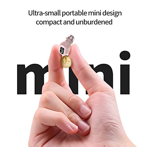 Invisible Single Bluetooth Earbuds Smallest Tiny Hidden Headphones for Work Small Sleep Ear Buds Mini Spy Microphone Wireless Hidden Secret Micro Earbuds for Small Ears Discreet Earpiece - Pink