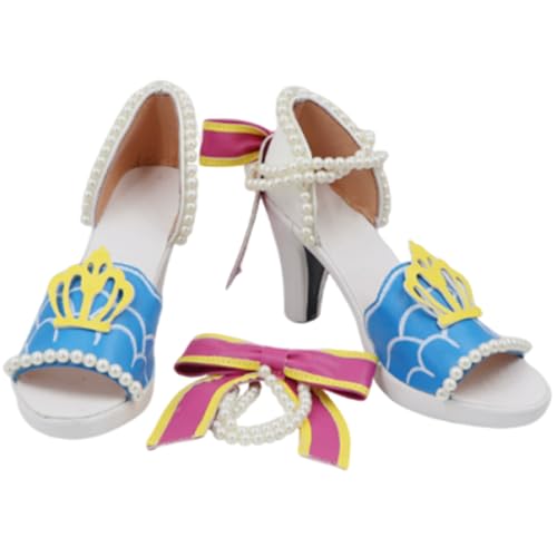 [YXIDLMCOS] 炠 󂠂 ACJcIV[Y Ozora Akari RXvC  u[c VW Cosplay Shoes Boots W4996 (22.5CM)