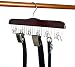 Amber Home Gugertree Wooden Collection Multifunctional Closet Accessories 12 Belt and Tie Hanger Cherry Color (Chrome Hook)