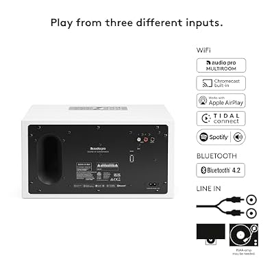 Audio Pro Addon Bluetooth Speaker - Wireless Speaker with High-Fidelity Sound - Outdoor Speakers, WiFi, AirPlay 2, Chromecast, Spotify Connect, C10 MKII, White