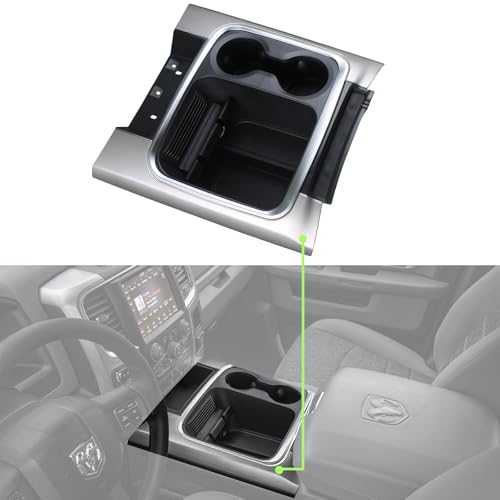 omoZone Full Floor Center Console Trim Bezel Cup Holder Middle Console Cover Compatible with 2013-2018 RAM 1500 2500 3500 4500 5500 Replaces 5VC931Z6AB 5VC931Z6AA 5VC931Z0AB by omoZone - Used condition - Image 4