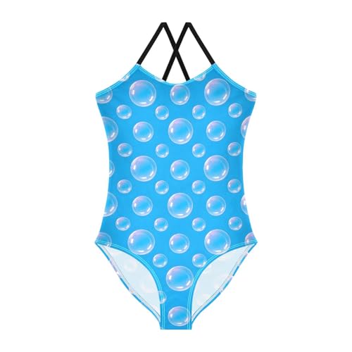 Bubble Pattern Girls One Piece Swimsuits Quick Dry Beach Swimwear Bathing Suit