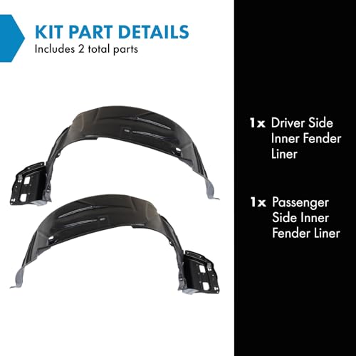 Image of TRQ Inner Fender Liner Set Compatible with 2002-2004 Acura RSX AC1248105 AC1249105