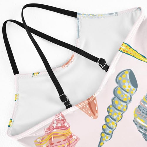 ZZKKO Seashells Corals Starfishes Girls Swimsuit One Piece Bathing Suit for Baby Girls' Swimwear 3-10T4