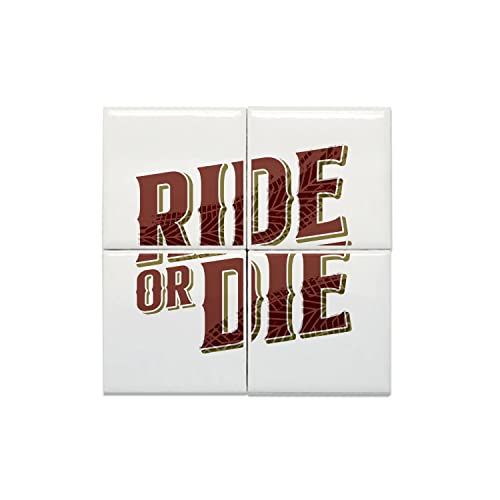 Carreaux Céramique Moto Cafe Racer - Lot de 4 Décorations Murales 40x40cm