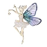 【Style de fée papillon exquis】 Style de fée papillon élégant et exquis, une ballerine en robe de strass étincelante, des ailes dégradées bicolores, une décoration charmante.