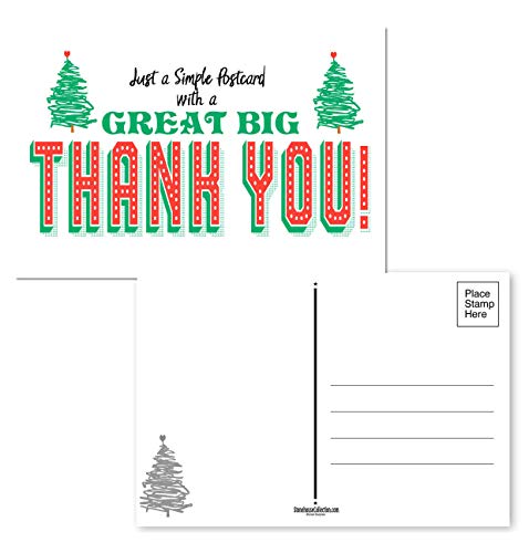 Cartes de remerciement de Noël lot de 50 au format 4x15 cm à glisser dans vos cadeaux de réveillon