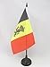 AZ FLAG Drapeau de Table Belgique avec Lion 21x14cm - Petit Drapeaux DE Bureau Belge Armoiries - Gouvernement 14 x 21 cm