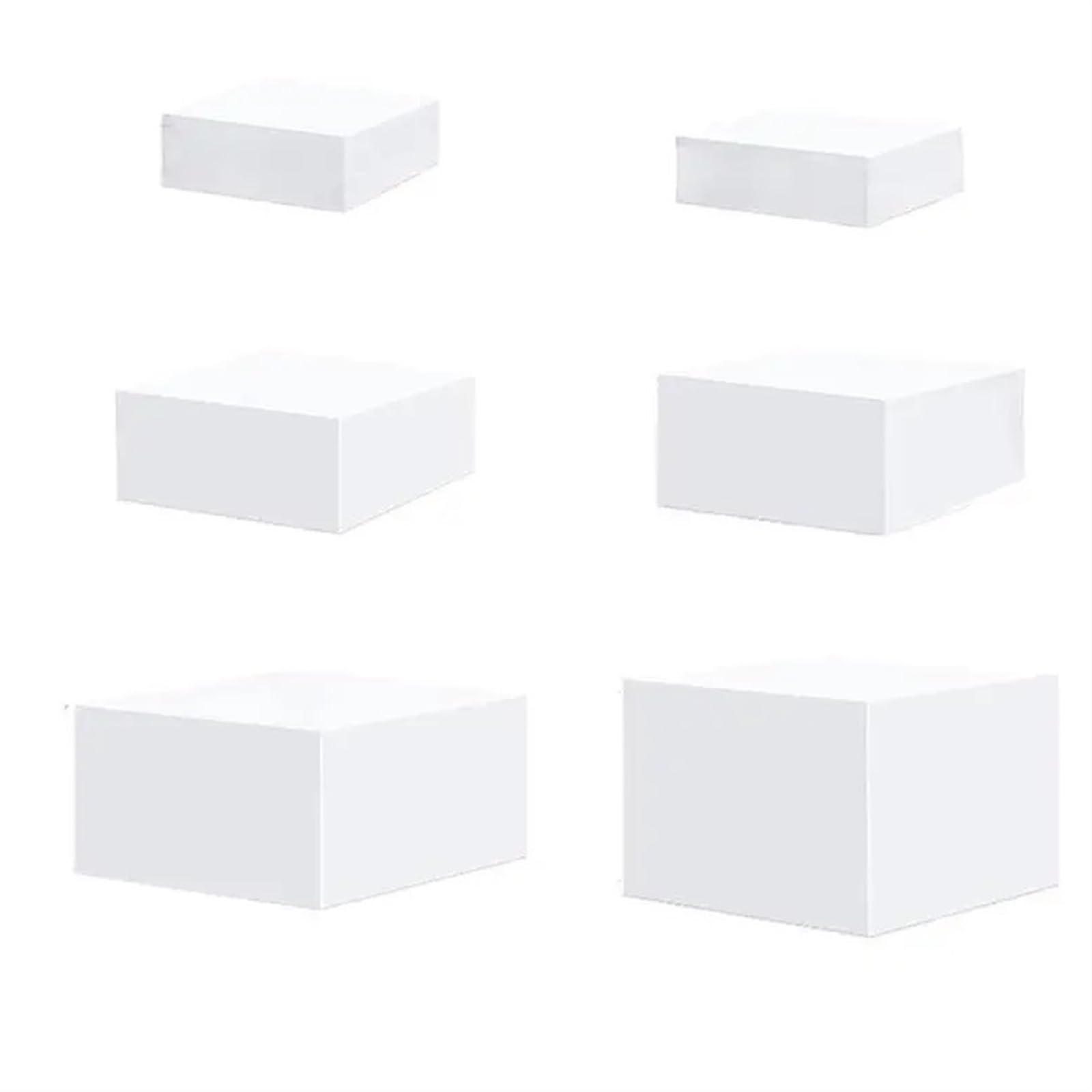 FonHNDG Buffet Riser 6 Pieces Display Risers Box 5 Sided Table Stand Nesting for Food Action Figures Dessert Catering Art Photography(WHITE)