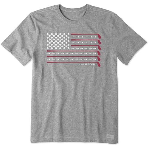 Life is Good Men's Crusher Tee, Short Sleeve Cotton Graphic T-Shirts, Golf Flag