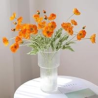INIFLM 6 fiori di papavero, 6 pezzi finti fiori di papavero artificiale disposizione fiori di papavero di seta bouquet fai da te per bagno, matrimonio, ufficio decorazione