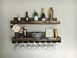 Wall Mounted Wood Wine Rack Shelves (2 piece set) (30 inches)