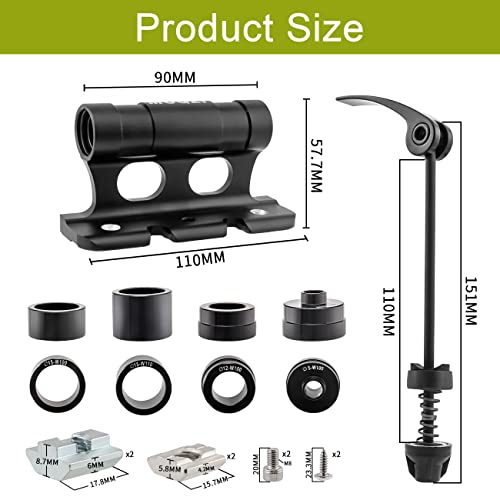MUQZI Bike Fork Mount, Front Fork Block Quick Release Thru Axle Car Roof Carrier Rack Support Bicycle Stand Holder with Adapters, Black