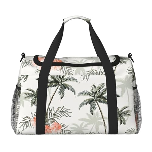 Bolsa de viaje para piscina y natación grande con estampado de palmeras tropicales