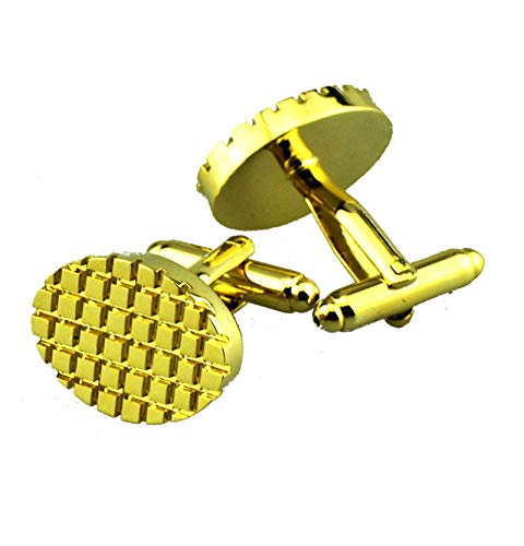 Mancuernillas Ovaladas Doradas para Hombre con Caja miniatura 1