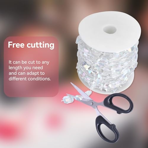10 M Schillernde Kristall-Girlande, Kristallperlen Girland 10 Meter, Kristallperlen Girland Kristall Diamant Girlande Acryl Perlen Rollen, Diamant-Acrylperlen Für DIY Hochzeit Party Dekoration