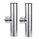 FreeTec Rail Mount Rod Holder Stainless Clamp on Fishing Rod Holder for Rails,7/8inch to 1inch (2PCS)
