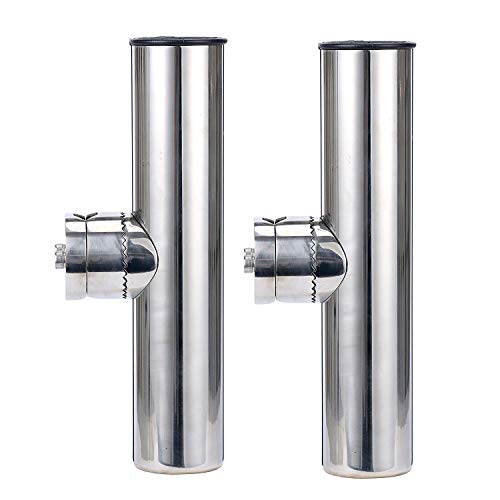 aste barche FreeTec 2 Portacanne da Pesca con Staffa di Montaggio a Morsetto in Acciaio Inox per Fissaggio su Aste per Barca